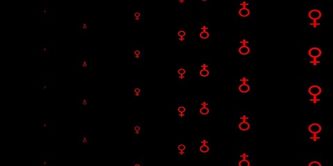 Dark Green, Red vector backdrop with woman's power symbols.