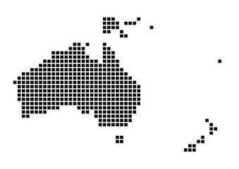 Fototapeta na wymiar Oceania map. Map of Oceania in dotted style. Borders of the continent filled with rectangles for your design. Vector illustration.