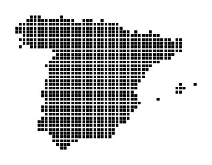 Fototapeta na wymiar Spain map. Map of Spain in dotted style. Borders of the country filled with rectangles for your design. Vector illustration.