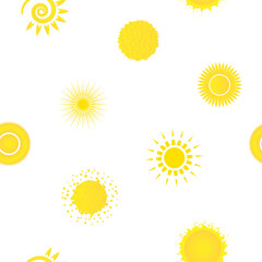Seamless pattern with creative suns