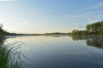 big river quiet summer morning