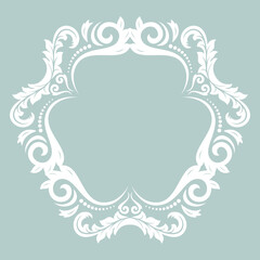 Elegant vintage vector ornament in classic style. Abstract traditional white pattern with oriental elements. Classic vintage pattern