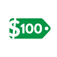 Price tag or Dollar tag with green design. Perfect for icon, sign, etc