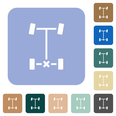 Rear differential lock rounded square flat icons