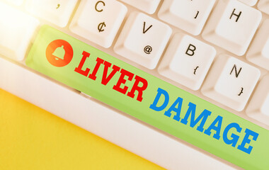 Conceptual hand writing showing Liver Damage. Concept meaning any disorder of the liver Cirrhosis...