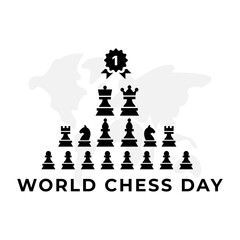 Vector illustration about International Chess Day. world chess day 20 july