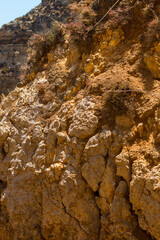 Algarve, Lisbon. Beautiful bay near Lagos town with high cliffs on the shore of the Atlantic Ocean. The Algarve is the southernmost region of continental Portugal. 