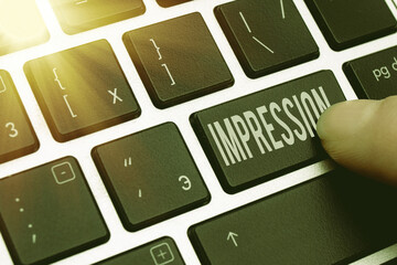 Handwriting text writing Impression. Conceptual photo an idea and feeling or opinion about...
