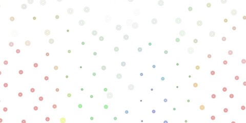 Light multicolor vector doodle template with flowers.