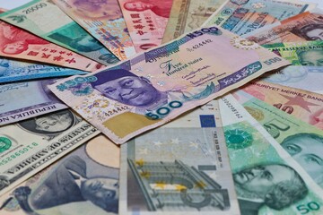 Fototapeta na wymiar Nigeria Naira and other world currency