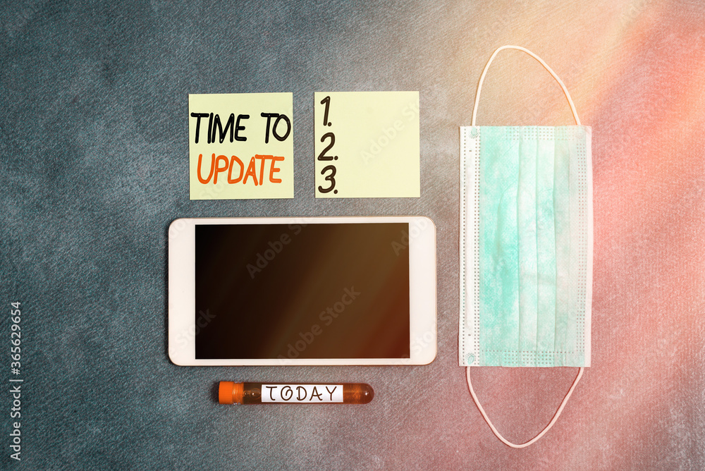 Poster text sign showing time to update. business photo showcasing system software update for enhancement o