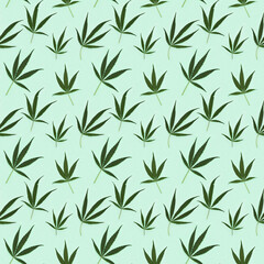 Seamless pattern Cannabis Leaves. Printing on fabric, wrapping paper.