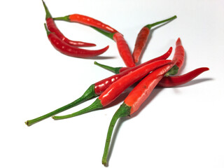 red chili on the white background