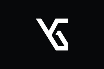 Minimal Innovative Initial YG logo and GY logo. Letter YG GY creative elegant Monogram. Premium Business logo icon. White color on black background