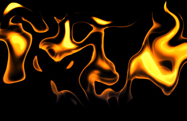 fireflames on black background 
