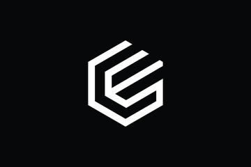 Minimal Innovative Initial CElogo and EC logo. Letter CE EC creative elegant Monogram. Premium Business logo icon. White color on black background - obrazy, fototapety, plakaty