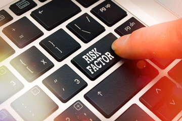 Word writing text Risk Factor. Business photo showcasing Characteristic that may increase the...