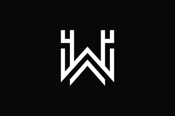 Minimal Innovative Initial W logo and WW logo. Letter W WW creative elegant Monogram. Premium Business logo icon. White color on black background
