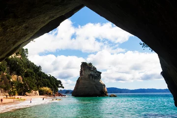 Rolgordijnen Cathedral Cove Cathedral Cove, Coromandel Peninsula, North Island, New Zealand