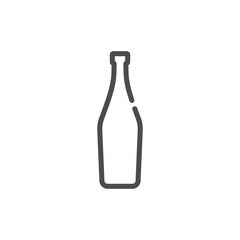 Martini bottle in flat style on white background. Simple template design. Beverage icon design. Isolated illustration outline object. One line symbol of an alcoholic drink. Single shape drink product