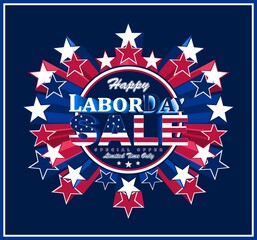 Vector illustration for promotional sales for US Labor Day. Perfect for any use.