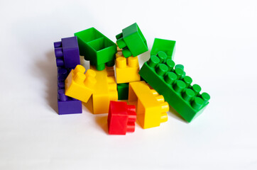 multicolored constructor on white background