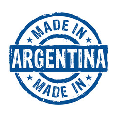 Made in Argentina grunge stamp vector icon. Factory, manufacturing and production country concept.