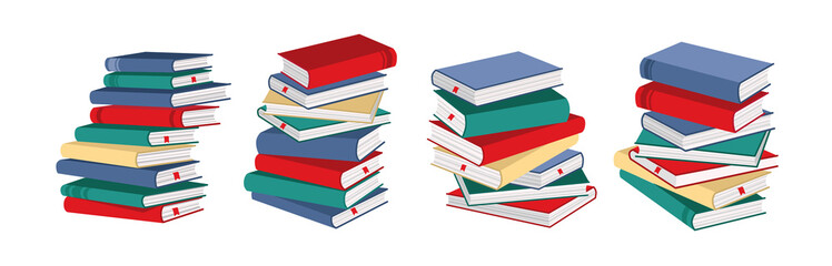 Stack of books vector illustration.	

