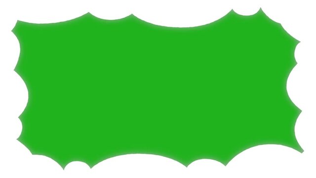 White clouds frame with green screen background