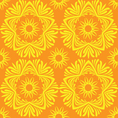 ornate decorative seamless in round pattern with damask and arabesque elements. traditional ornate.