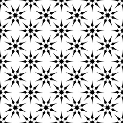 seamless black and white octagonal star pattern design.