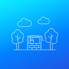 water well line vector icon