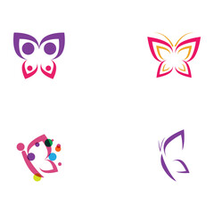 Set Beauty Butterfly icon design