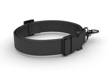 Blank dog adjustable collar belt mock up for branding and design, 3d render illustration.