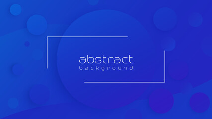 Abstract wide background with blue round shapes, vector