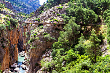 El camino del rey which means the path of the king - was one of the most dangerous path in the world before renovation. Located near Malaga, Andalucia, Spain © Milosz Maslanka