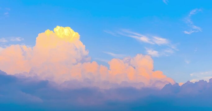Beautiful tropical storm clouds at sunset,Clouds rolling in the sky.4K Time lapse.