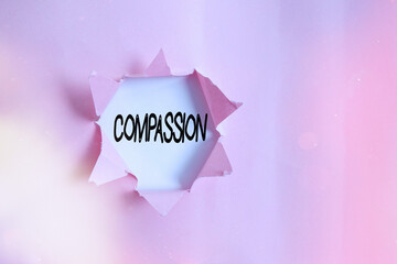 Handwriting text writing Compassion. Conceptual photo empathy and concern for the pain or...