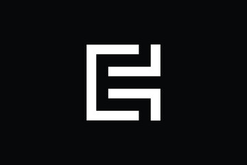 Minimal Innovative Initial EH logo and HE logo. Letter CH LOGO AND HC LOGO creative elegant Monogram. Premium Business logo icon. White color on black background