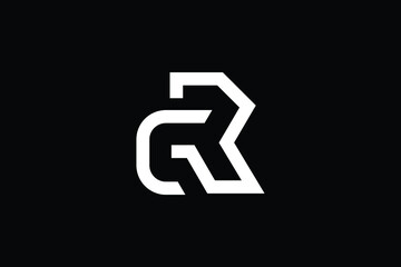 Minimal Innovative Initial CR logo and RC logo. Letter CR RC creative elegant Monogram. Premium Business logo icon. White color on black background