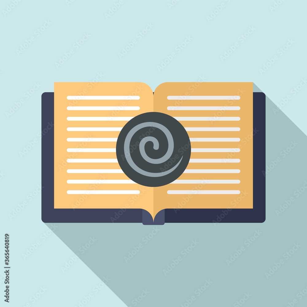 Poster open hypnotherapy book icon. flat illustration of open hypnotherapy book vector icon for web design