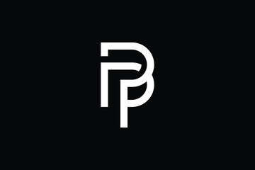 Minimal Innovative Initial BP logo and PB logo. Letter PP creative elegant Monogram. Premium Business logo icon. White color on black background