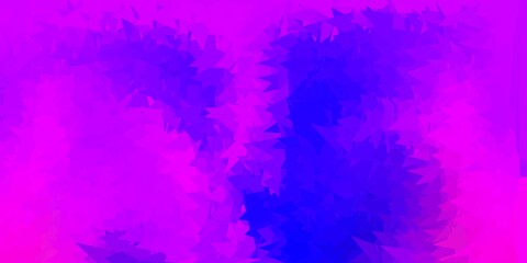 Light purple, pink vector abstract triangle pattern.