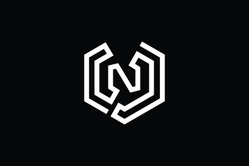 Minimal Innovative Initial UN logo and NU logo. Letter UN NU creative elegant Monogram. Premium Business logo icon. White color on black background