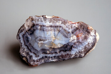 View of the agate stone (Greek agate, Black Sea Agate). Agate is a rock consisting primarily of...