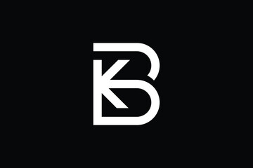 Minimal Innovative Initial BK logo and KB logo. Letter BK KB creative elegant Monogram. Premium Business logo icon. White color on black background