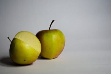 green apple on white background