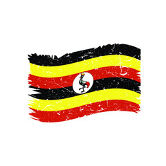 Obraz premium Uganda Flag Grunge Distress Vintage Style Vector 