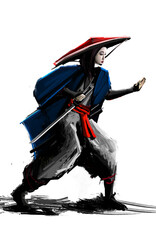 Illustration woman samurai ready to take the fight © Антон Майоров