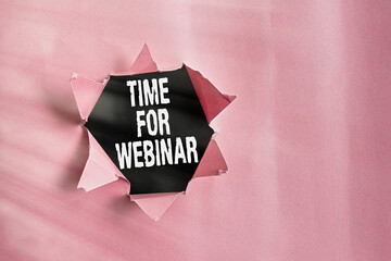 Word writing text Time For Webinar. Business photo showcasing elearning, web conference,...